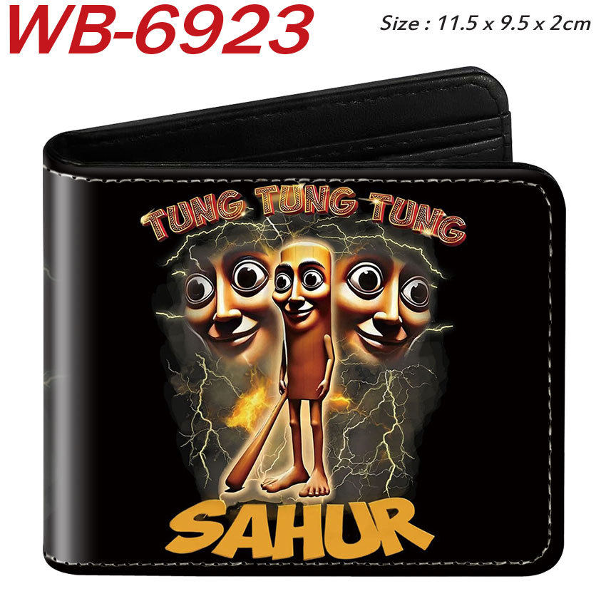 Classic of Mountains and Seas Wooden Stick Man Italian Brainrot Fashion Trend Coin Purse Student Pu Leather 80% off Wallet