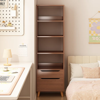 Bookshelf Rack Floor-Standing Living Room Storage Rack Narrow Slit Storage Cabinet Next to Desk Simple Cabinet Wall-Mounted Home Bookshelf