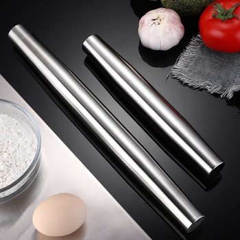 Factory in stock 304 Stainless Steel Rolling Pin Household Kitchen Baking Tools Rolling Dumpling Wraps Dough Maker