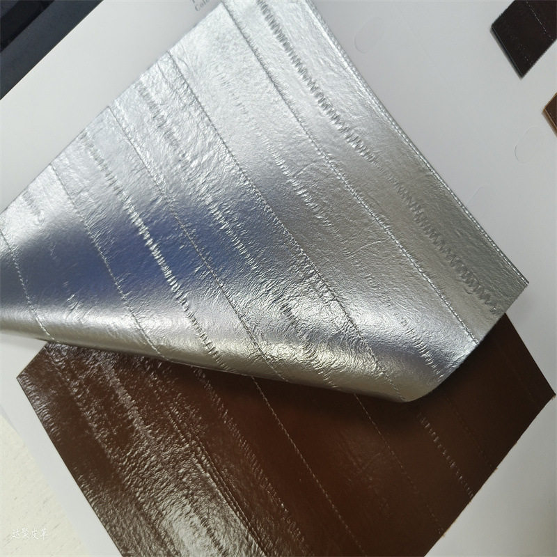 in stock direct selling 1.0mm eel pattern pu leather line leather webbing eel luggage decorative furniture leather