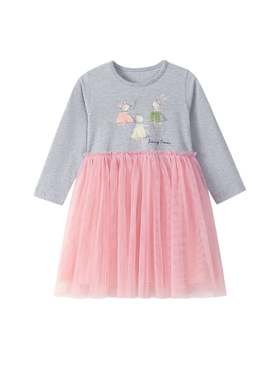 [Style] Girls' Dress, Autumn Tulle Princess Dress, Cartoon Cute Kids' Dress
