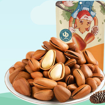 Three Squirrels Shelled Pine Nuts 100g Nuts New Stock Hand-Peeled Large Kernels Northeast Snack with Shell Thin Shell Large Fruit