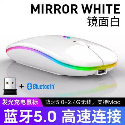 银雕A5无线鼠标 充电游戏RGB发光静音电脑配件亚马逊厂家私模