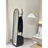 Cream-Style Full-Length Mirror, Rotating Dressing Mirror, Fitting Mirror, Mobile Floor-Standing Clothes Rack, Floor Mirror, Integrated Coat Rack