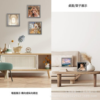 Cross-Border Square Photo Frame 6inch Photo Frame Home Decoration Wall Hanging Table Photo Mounting Storage Frame Manufacturer Wholesale