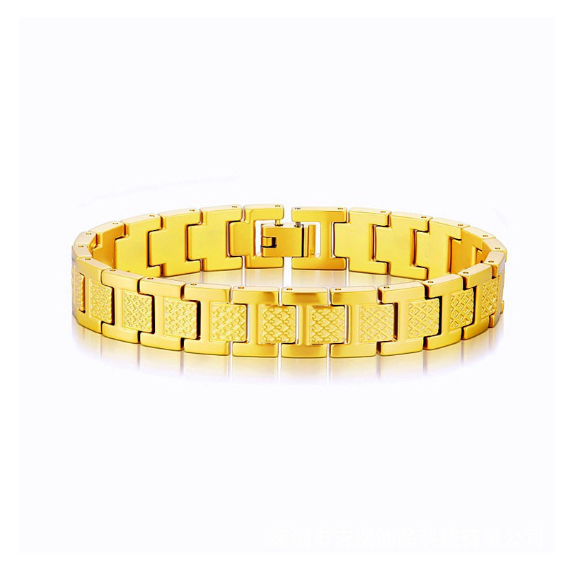 Cross-Border Hot-Selling Small Crocodile Titanium Steel Bracelet for Men, Light Luxury, High-End Feel, 18K Gold Adjustable Stainless Steel Magnetic Bracelet