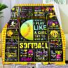 Softball Fans Gift Blanket Soft and Comfortable Flannel Warm Home Essential Printed Blanket for Men and Women Gift