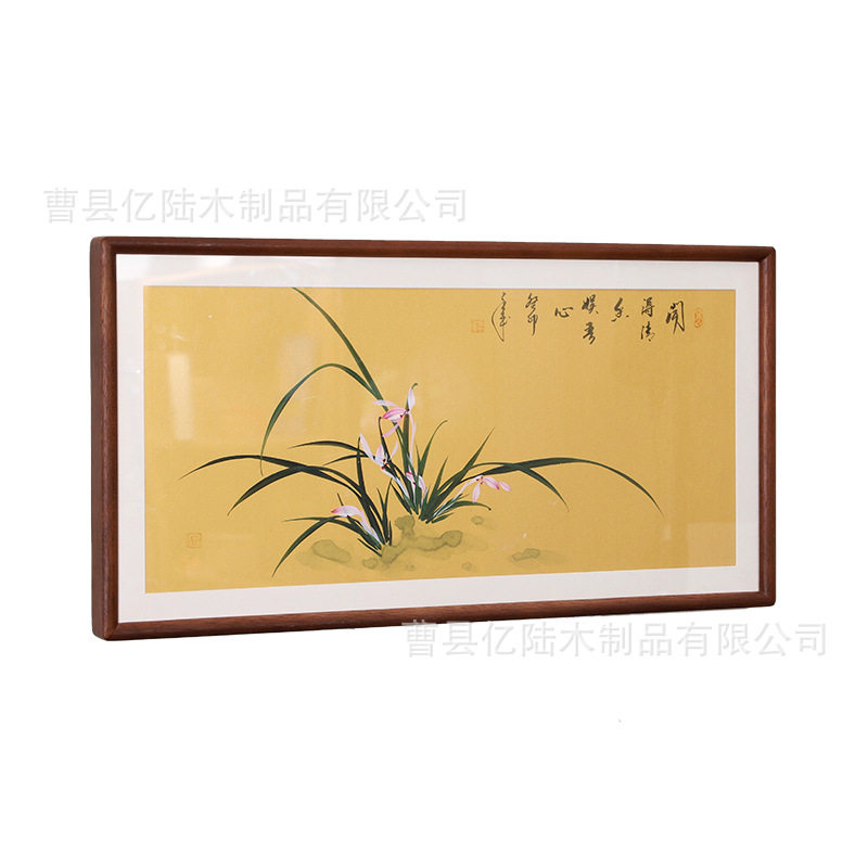 Medieval Style Living Room Decorative Photo Frame Southeast Asian Black Walnut Restaurant Rectangular Hanging Painting Ornaments Decorative Picture Frame