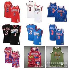 76ers jersey Iverson No.3 76ERS IVERSON# No.3 embroidered black and white blue retro basketball uniform wholesale