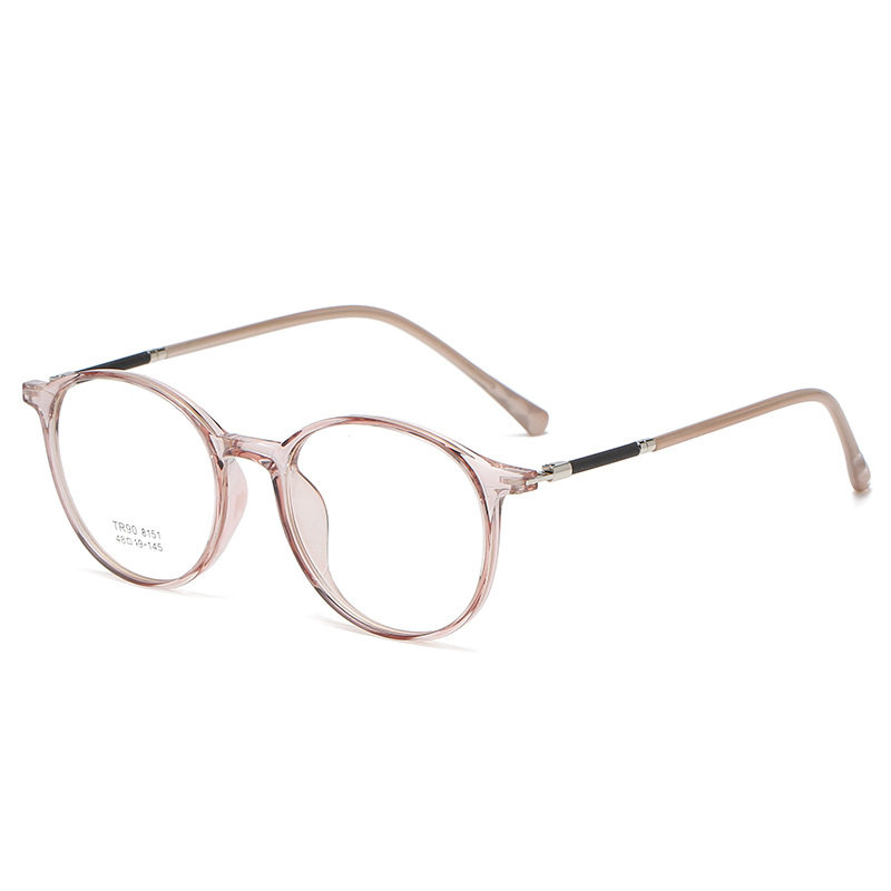 2021 TR90 Glasses Frame Men's and Women's Korean-style Round Transparent Color Flat Glasses for Students with Myopia Glasses Frame