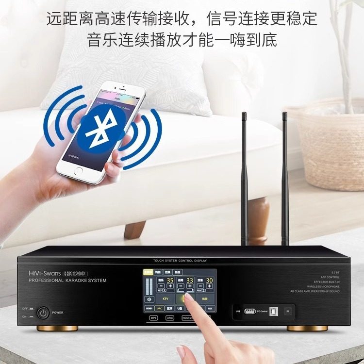 Hivi/hivi HK800 Multifunctional Three-in-One K-Song Power Amplifier Fixed Resistance Conference Power Amplifier with Microphone Effector