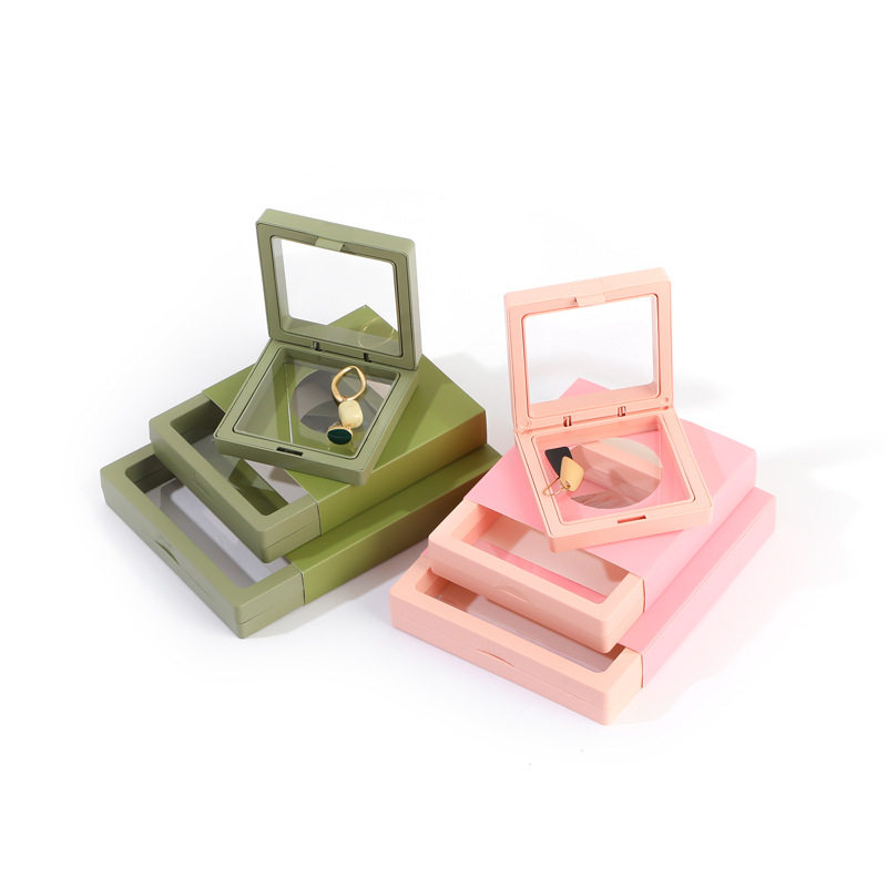 Transparent Pe Film Display Box with Paper Sleeve Suspended Packaging Box Matching Gift Bag Jewelry Ring Box in Stock