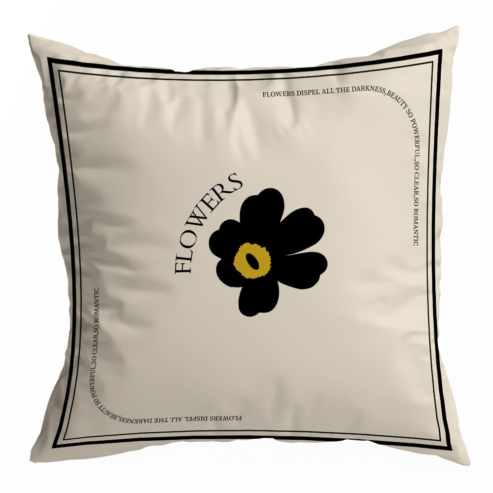 American Black and White Retro Pillow Case Geometric Furniture Sofa Bedside Car Office Waist Pillow Pillow Cushion Cover