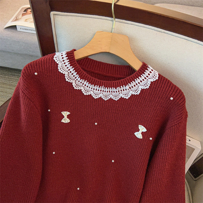 300斤特大码新年红色毛衣上衣女秋冬款胖mm200内搭显瘦打底针织衫,淘宝优惠券,粉丝福利购,淘宝优惠卷