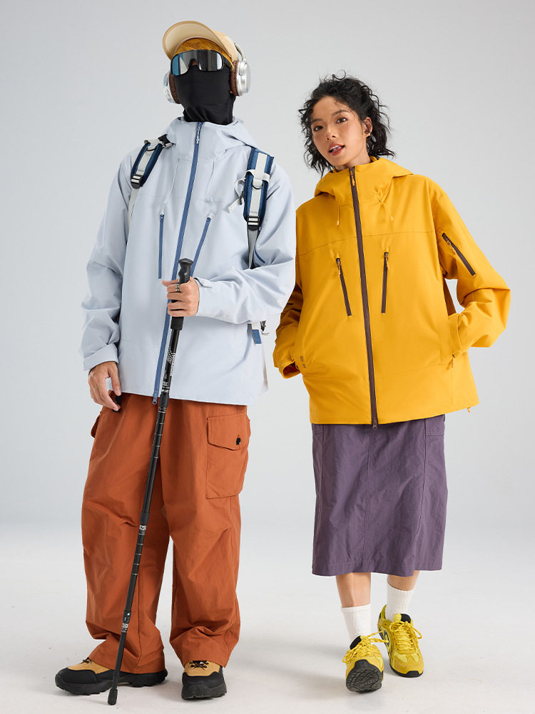 Customized Niijia Same Style Jacket Three-In-One Jacket for Men and Women Fleece-Lined Hooded Mountaineering Jacket Waterproof and Windproof Work Clothes