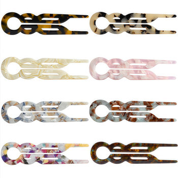 Cross-border Amazon New Acetic Acid Hairpin U-shaped French Hairpin Instagram Style Pan-head Hairpin Ball Head Hairpin for Women
