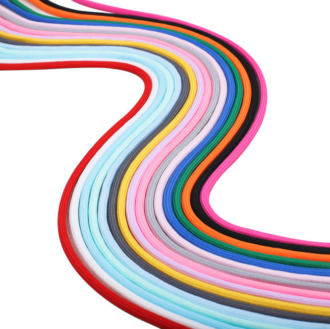 Factory 5mm Core-Spun Braided Wear-Resistant Polyester Round Rope Solid Color Japanese-Style Core-Spun Rope Phone Lanyard Nylon Rope Accessory