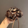 Lazy Style Maillard Color Plaid Bow Hair Tie High-End Bun Low Ponytail Hair Rope