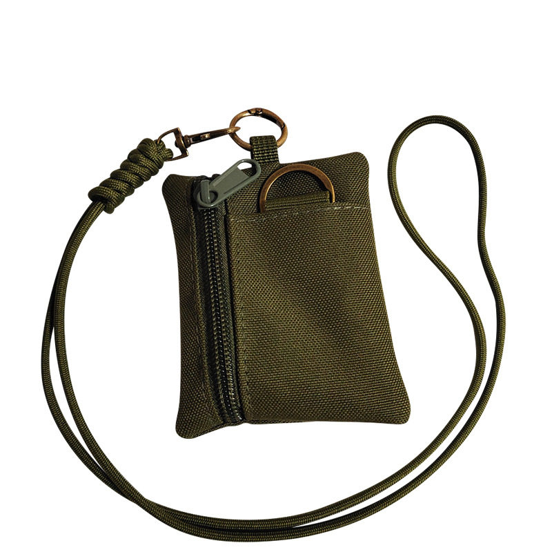 Outdoor Tactical Coin Purse, Mini Card Holder, Casual Sports Multi-Functional Lanyard, Earphone Storage Pouch, Key Bag