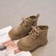 Boys Martin Boots Thin Velvet Winter Girls' Ankle Boots fleece-lined Warm Children's Leather Boots Thickened British Zipper Children's Leather Boots