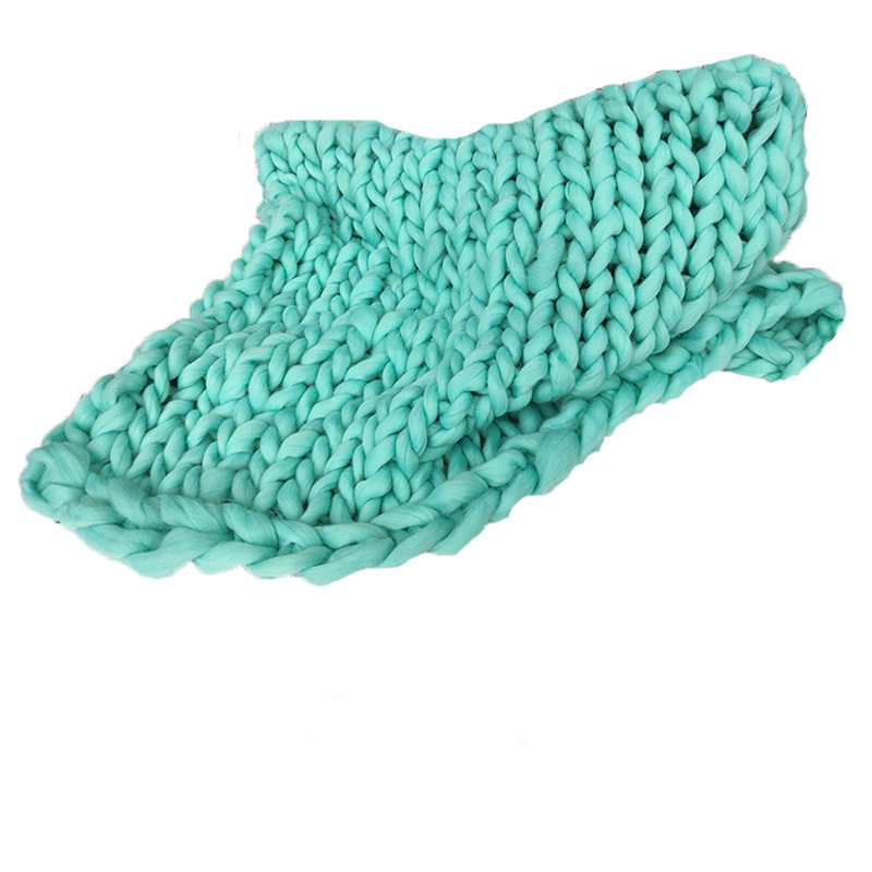 Cross-Border New Hand-Woven Blanket Extra Thick Woolen Blanket Thick Thread Blanket Blanke Knitted Sofa Blanket Cover Blanket