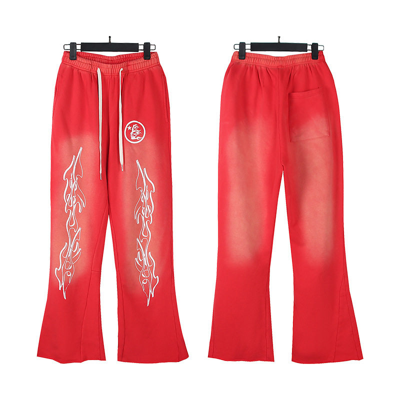 2024 cross-border Hellstar Hell Star print hooded sweatshirt trousers set washed and distressed men's and women's sweatpants