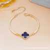 European and American fashion high-end sense four-leaf clover bracelet women's light luxury simple niche design titanium steel non-fading all-match jewelry