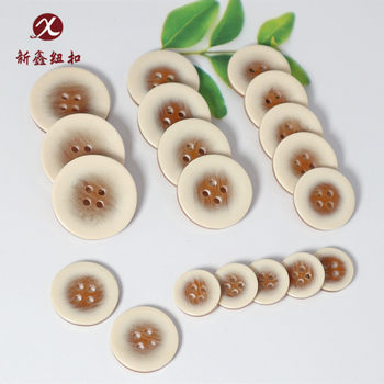 Factory wholesale resin button four-eye imitation wood beige bowl button high-grade fine coat sweater windbreaker button
