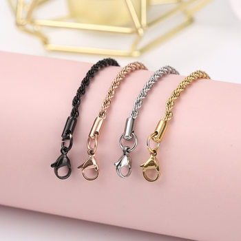 18K Men's Chain Titanium Steel Necklace Jewelry Clavicle Chain Twisted Ins-Style Chain in a Twist Chain Vacuum Plating Furnace