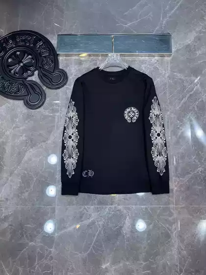 24SS CH Autumn Dress Grand Attacks Classic Cross Horseshoe Flower Arm Long Sleeve T-shirt for Cross-border