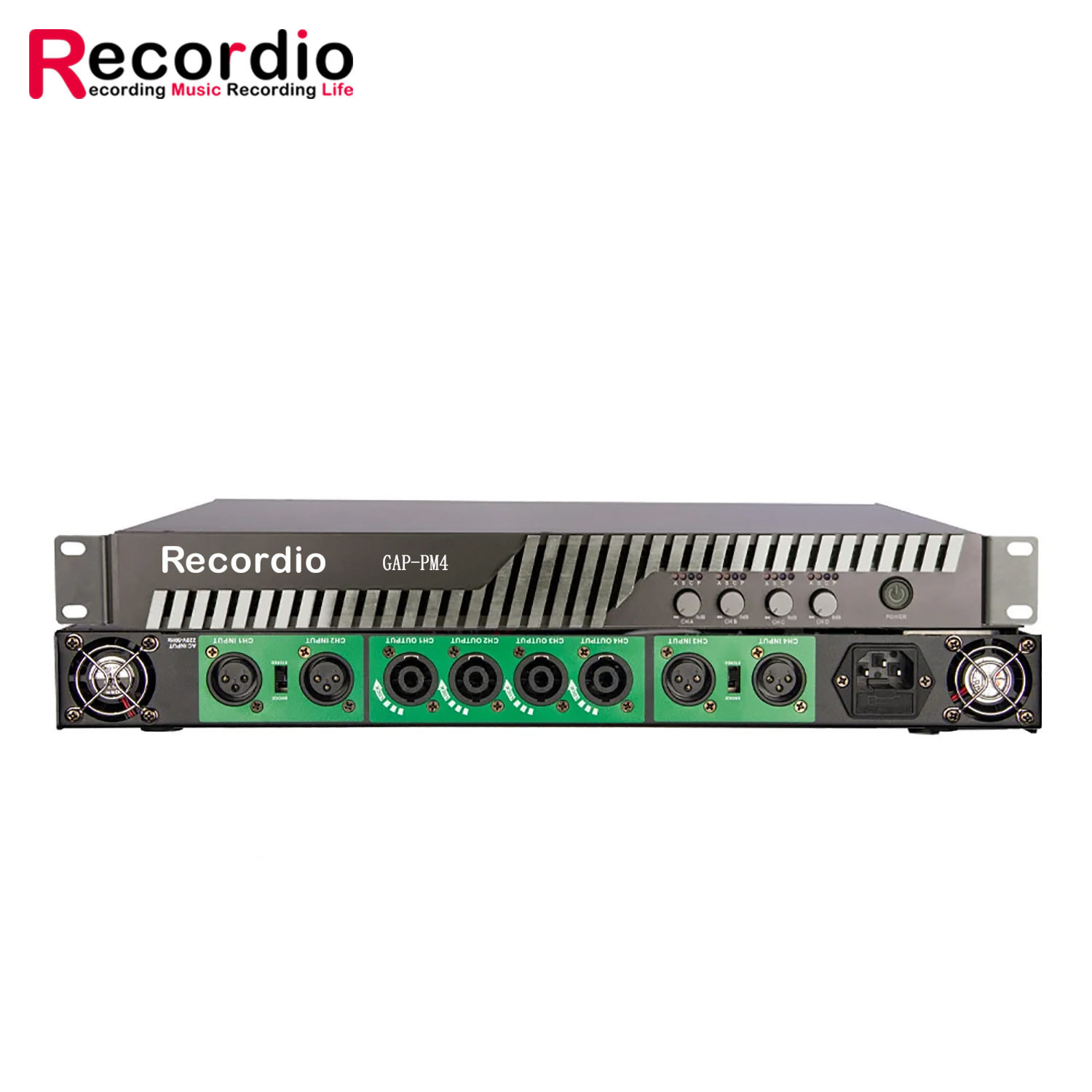 Four-channel pure rear-level digital power amplifier professional high-power 400W stage performance conference wedding 1U small volume