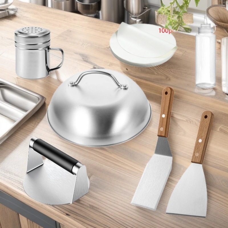 Cross-Border Ready-Made Barbecue Outdoor Camping Tool Set Outdoor Cooking Barbecue Home Hamburger Press Meat Patty Press