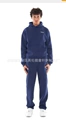Navy blue suit hoodie wide leg pants