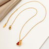 Light Luxury High-End Red Gourd Necklace, Retro Chinese Style Red Enamel Gourd Pendant, Super White Clavicle Chain Necklace