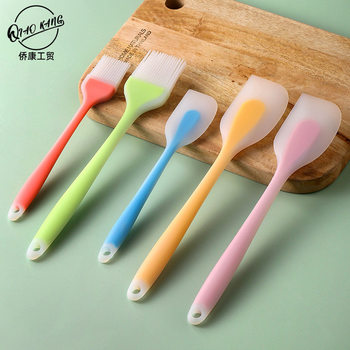 Translucent silicone scraper oil brush integrated cake cream stirring spatula spatula barbecue brush baking supplies