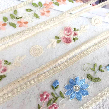 Factory Direct Sales 9cm Milk Silk Mesh Lace DIY Embroider Mesh Lace Bow Headdress Material