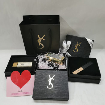 Lipstick gift box small gold bar square tube poplar forest gift box perfume handbag handbag paper bag