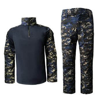 Outdoor Sports Camouflage Clothing Spring and Autumn Training Clothing Suit for Men and Women Scratch-resistant Wear-resistant Military Fan Clothing Frog Clothing Long-sleeved Trousers