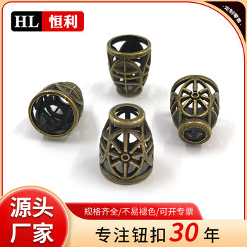 New Zinc Alloy Hanging Clock with Hollow Pattern, Classic Metal Rope Buckle, Direct Supply from Manufacturer, Vintage DIY Adjustable Buckle Button