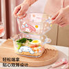 Sanrio Double-Eared Glass Bowl Household High Temperature Resistant Tableware Cartoon Cute Ramen Rice Bowl Dessert Salad Yogurt Bowl