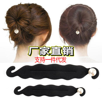 Hair updo artifact ball head modeling jewelry flower brace lazy fluffy pearl sponge hair curler hair accessories wholesale