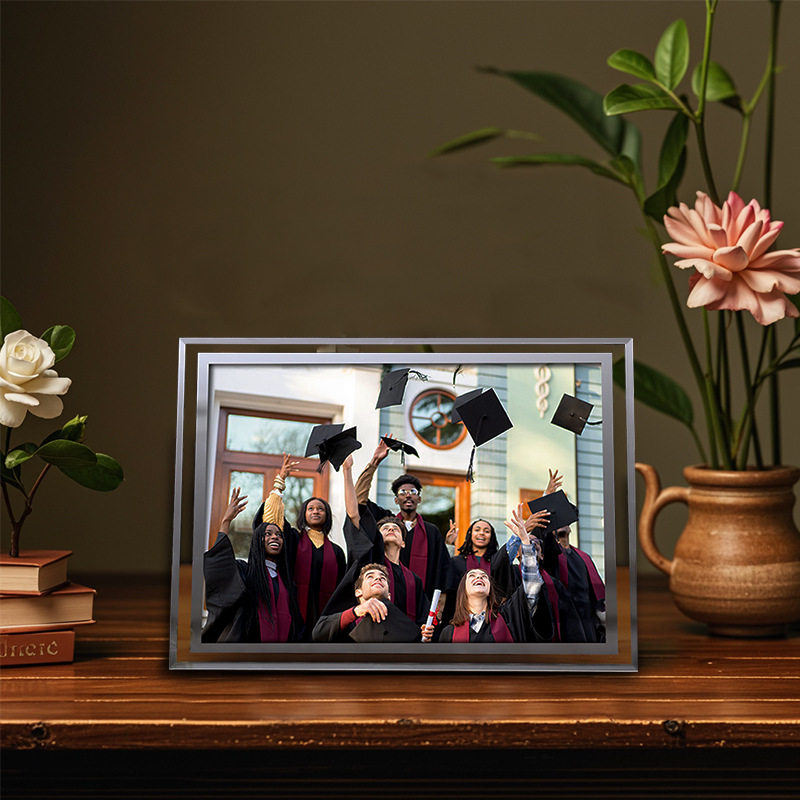 Handmade 5inch Photo Frame Customized Campus Time Photo Frame Table Commemorative Photo Graduation Photo Frame Crystal Glass Photo Frame