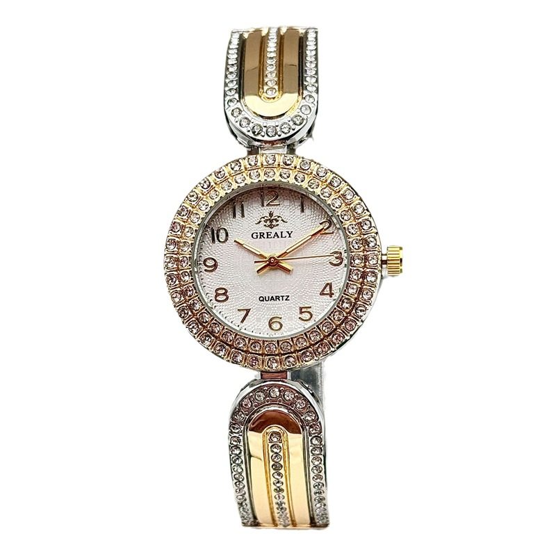 Grealy Export New Diamond-Encrusted Women's Watch High-End Casual Fashion Digital Dial Bracelet Watch Women's Accessible Luxury