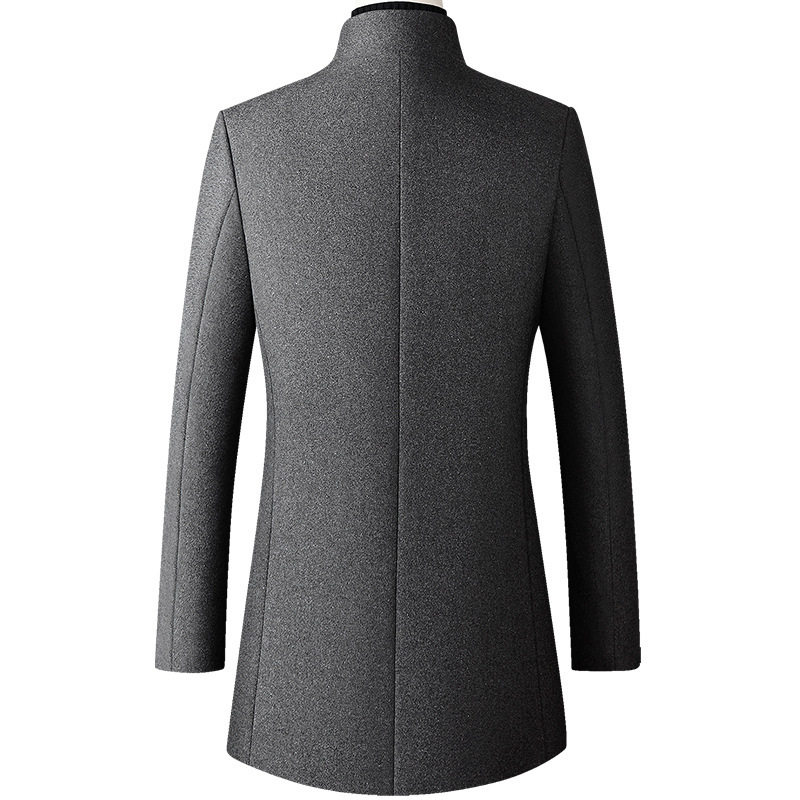Mens Wool Blend Overcoat Mid Length Business Casual Wear Available in Multiple Colors and Sizes