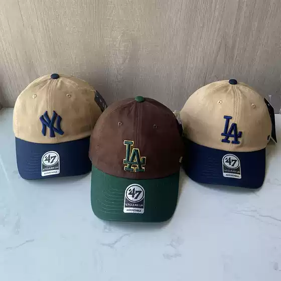 47Brand Baseball Hat Classic Contrasting Color La Large Standard Duck Hat Ny Casual Sunshade Men's and Women's Hats Couple