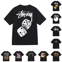 Tussy Stussy 2025 New Men's and Women's Short-Sleeved T-Shirts Summer Men's Loose-Fitting 230g Heavyweight High-Quality T-Shirts