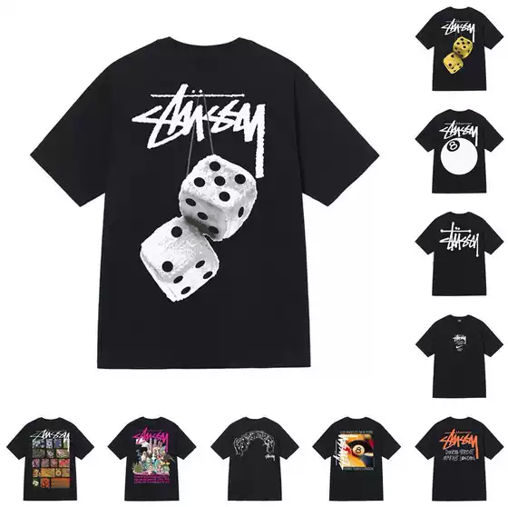 Tussy Stussy 2025 New Men's and Women's Short-Sleeved T-Shirts Summer Men's Loose-Fitting 230g Heavyweight High-Quality T-Shirts