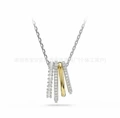 Four-ring two-tone necklace