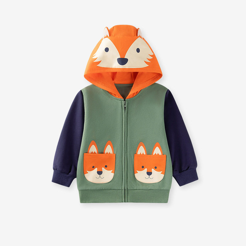 Boys' Jacket, Autumn Cartoon Hooded Kids' Hoodie, Cute Baby Top