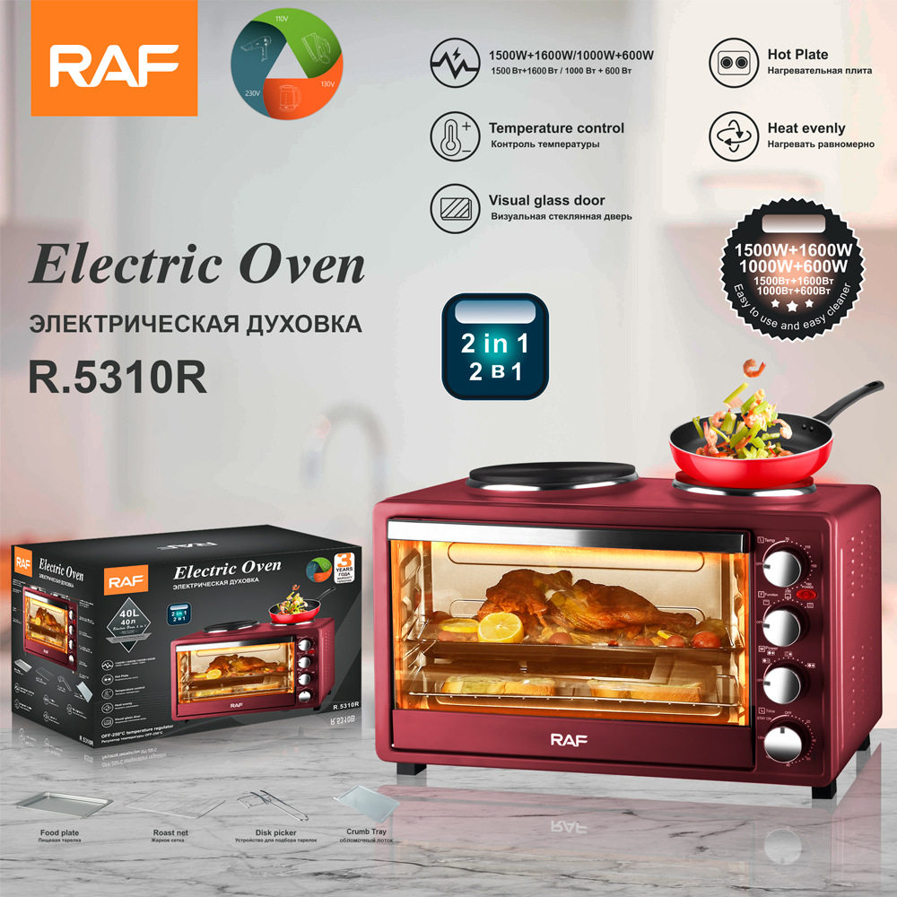 RAF electric ovens and double-burner electric stoves 40L large capacity upper and lower heating household ovens